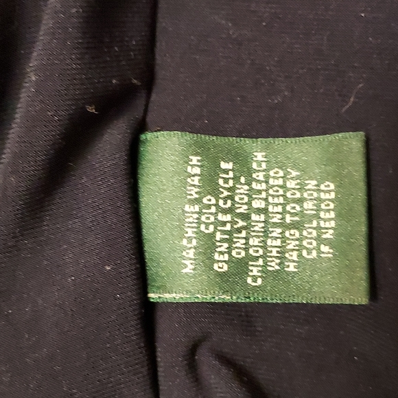 Lauren Ralph Lauren Dress Navy Blue and White Sleeveless Sheath - Picture 6 of 10